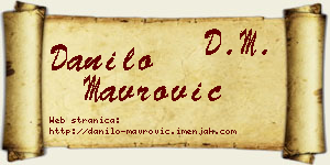 Danilo Mavrović vizit kartica